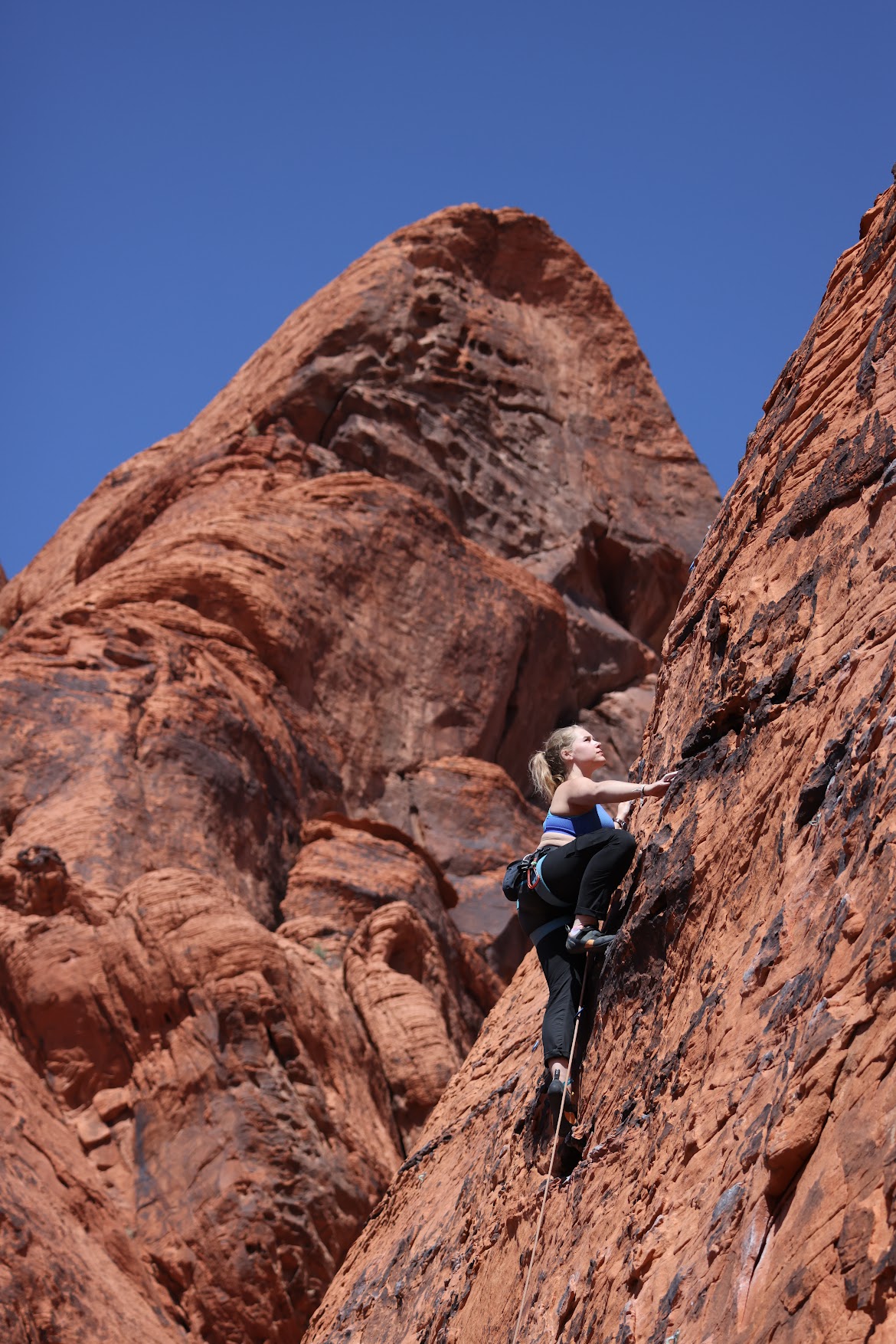 Natalie rock climbing